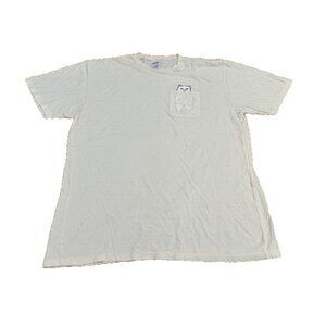 Rip n Dip Ivory Cream Off White Short Sleeve T-Shirt Pocket Finger Cat XL Nermal